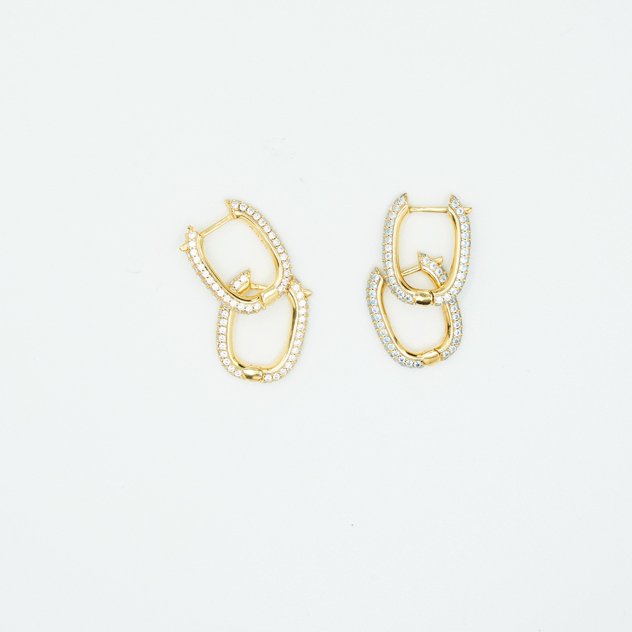 PAVE SQUARE HOOPS