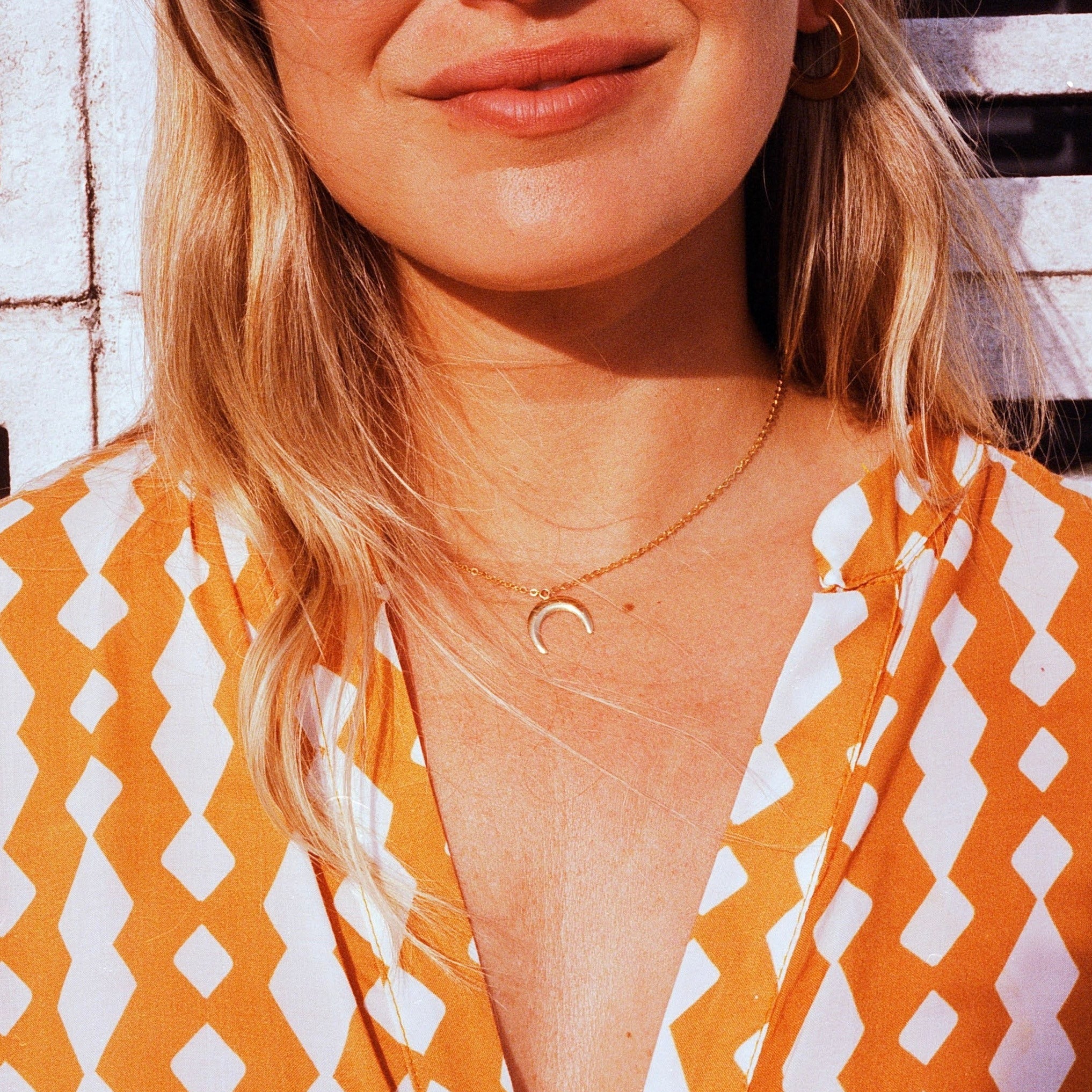 GOLD-FILLED CRESCENT HORN NECKLACE