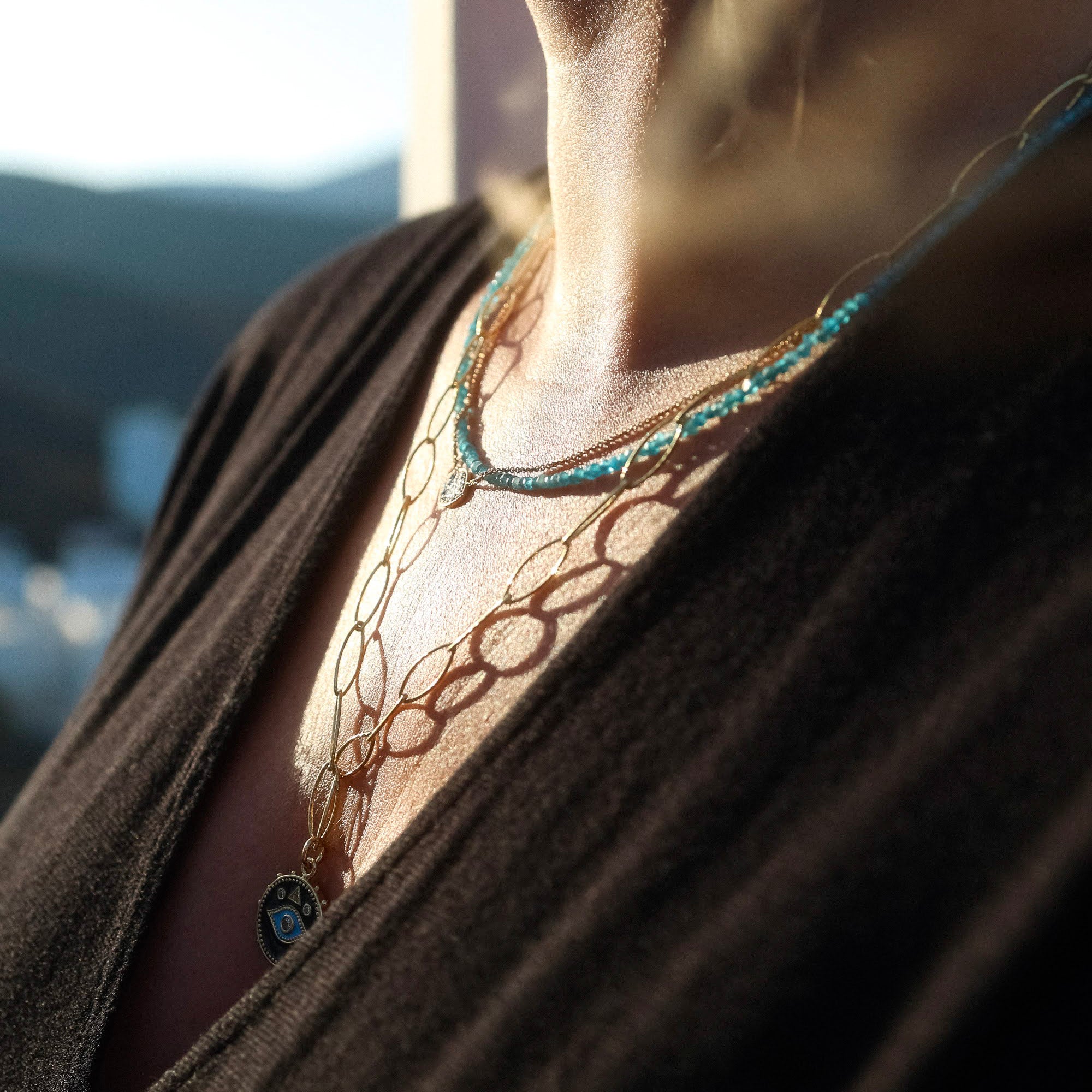 BLUE APATITE STAR NECKLACE