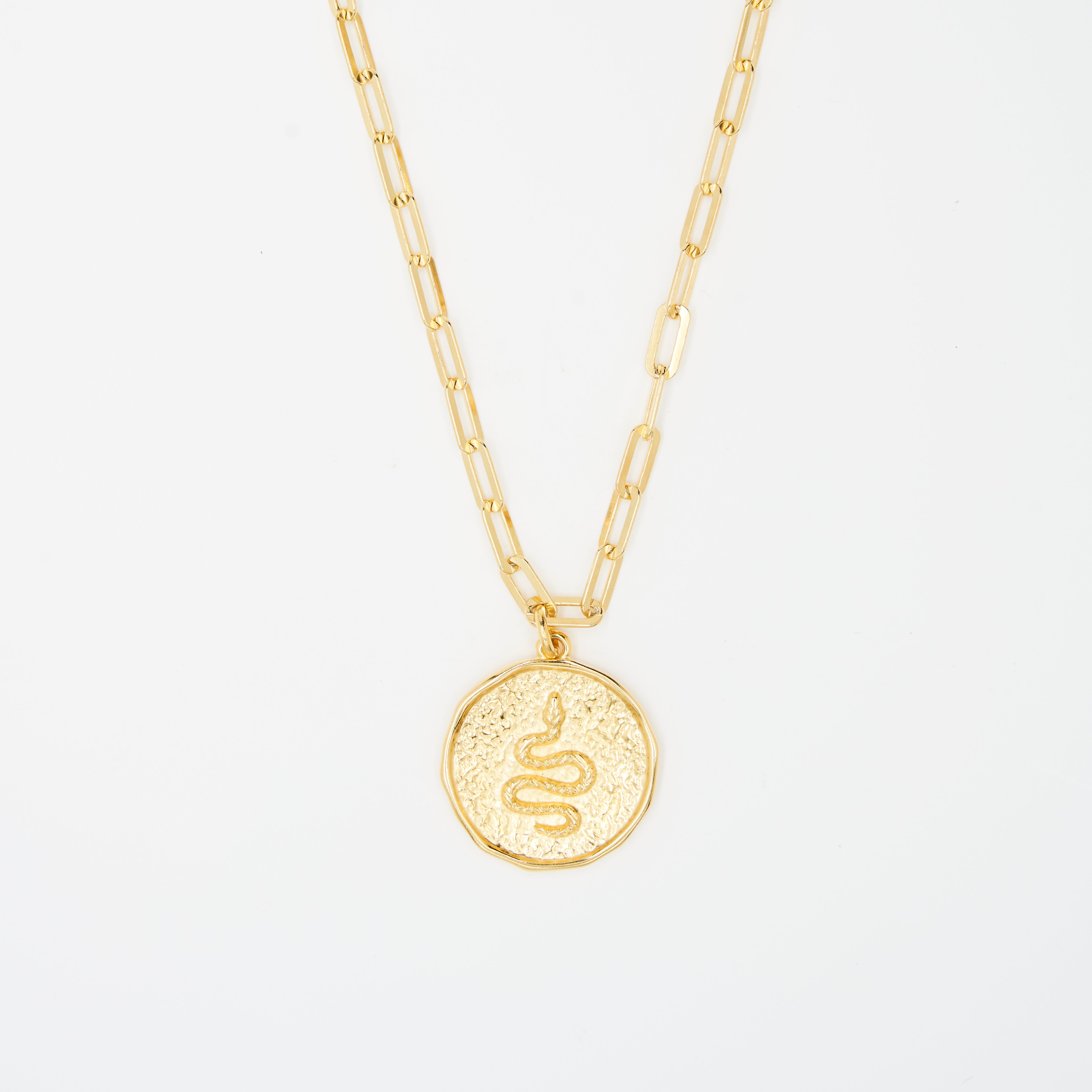 SNAKE DISC LINK NECKLACE
