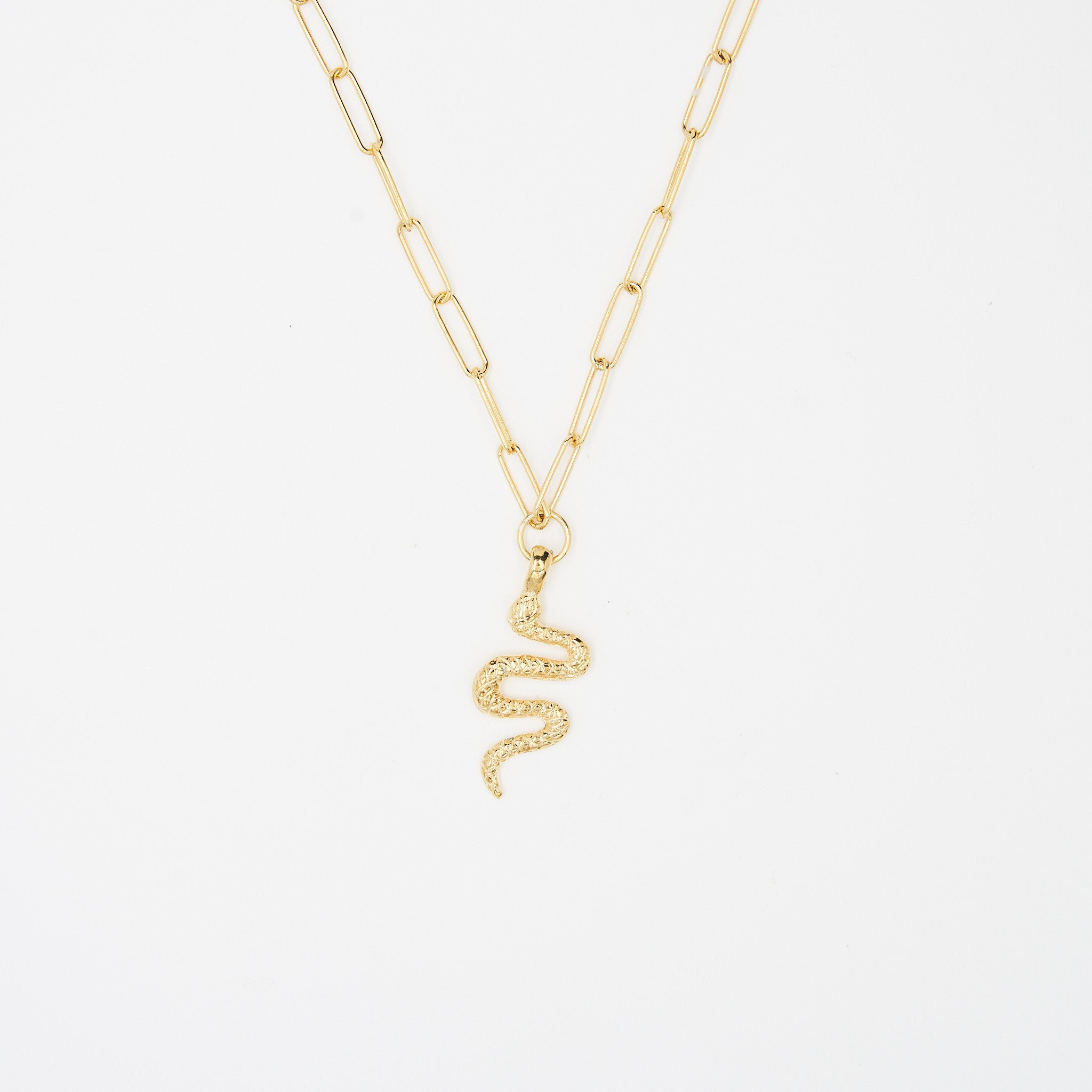 SNAKE PAPERCLIP LINK NECKLACE