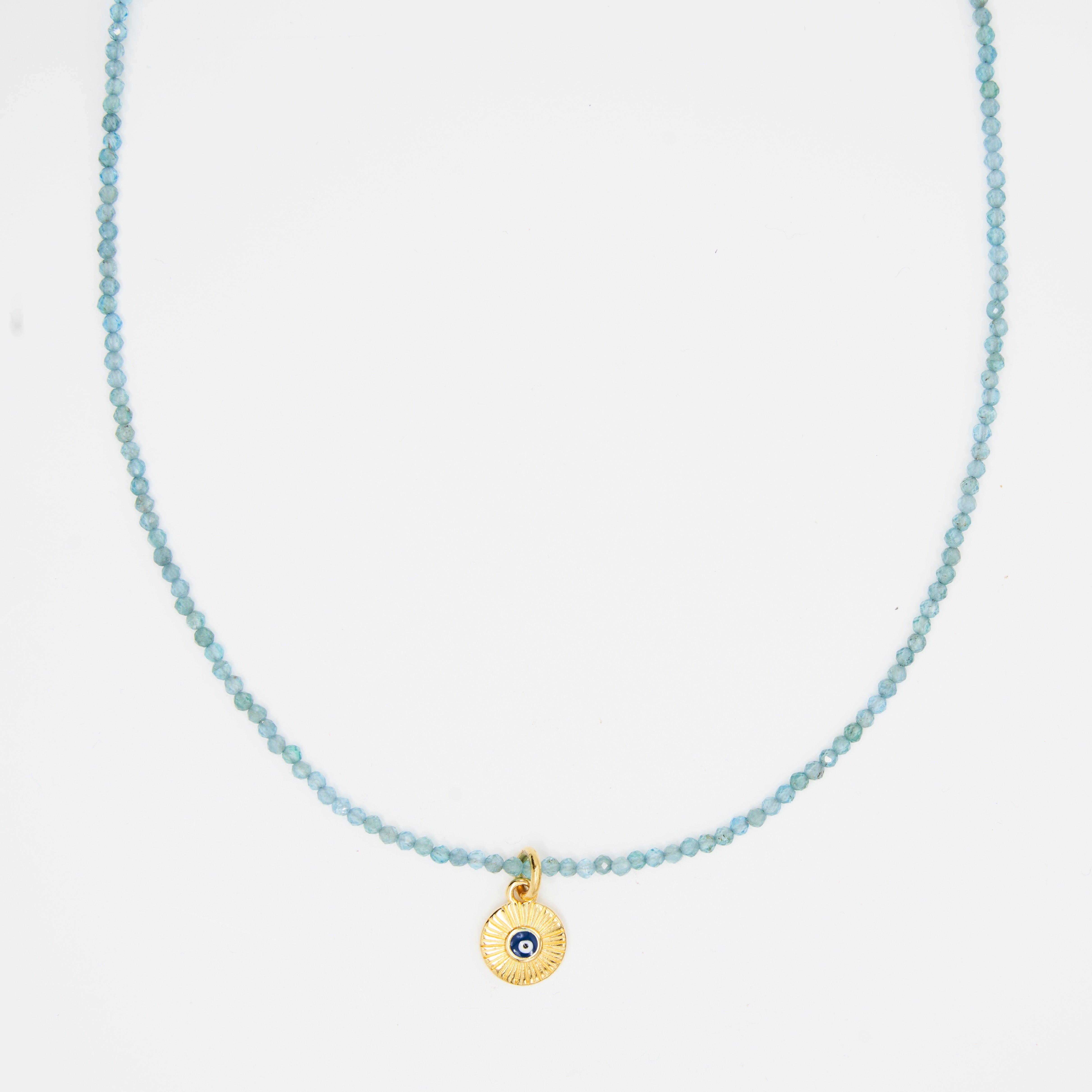 AMAZONITE EVIL EYE NECKLACE