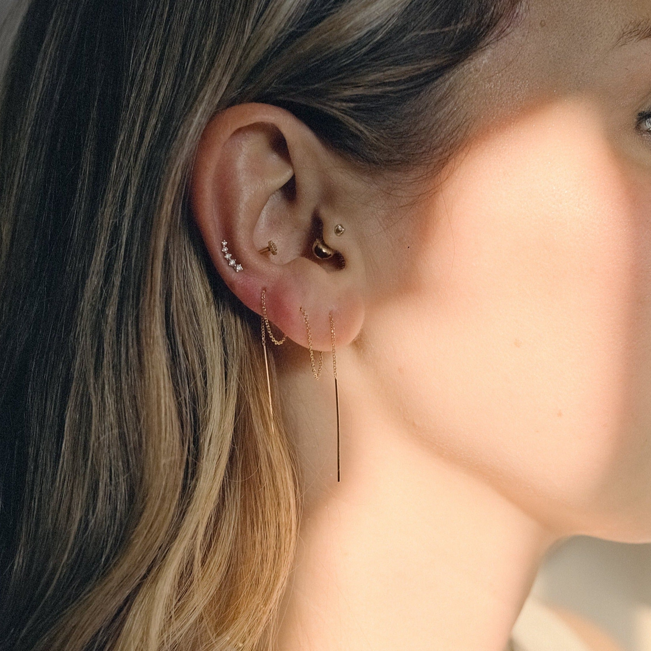 CHAIN THREADER EARRING