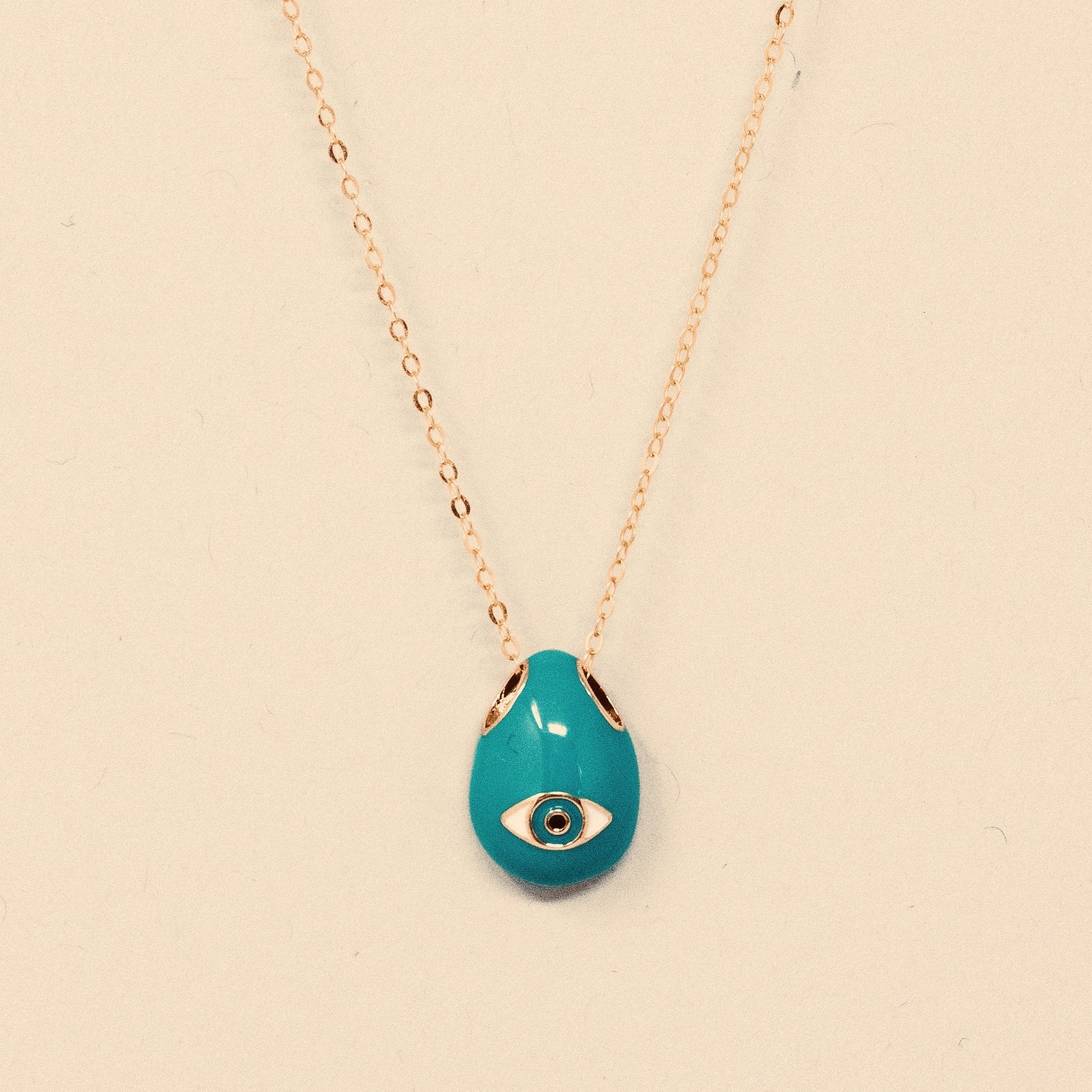 ENAMEL EVIL EYE PENDANT NECKLACE