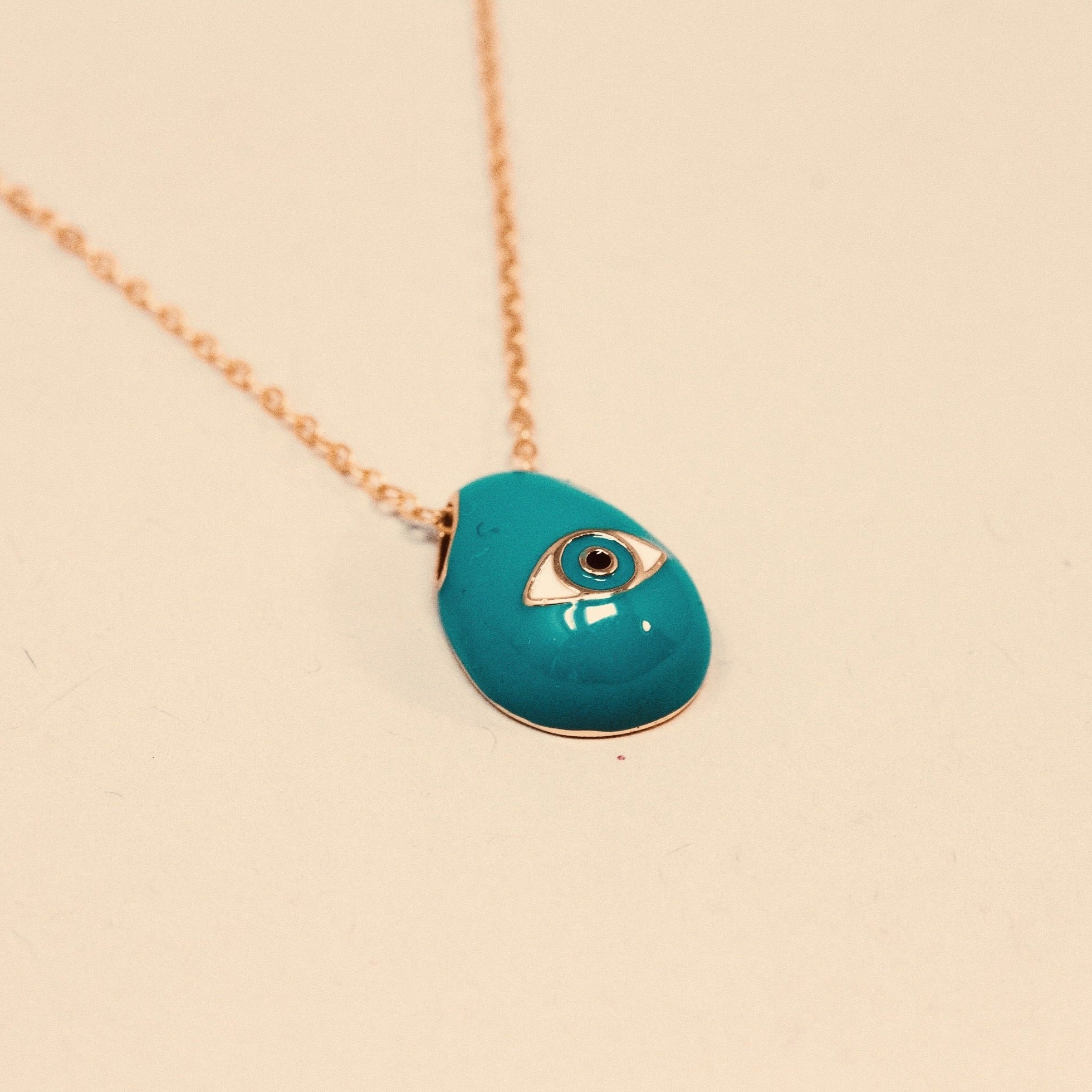 ENAMEL EVIL EYE PENDANT NECKLACE