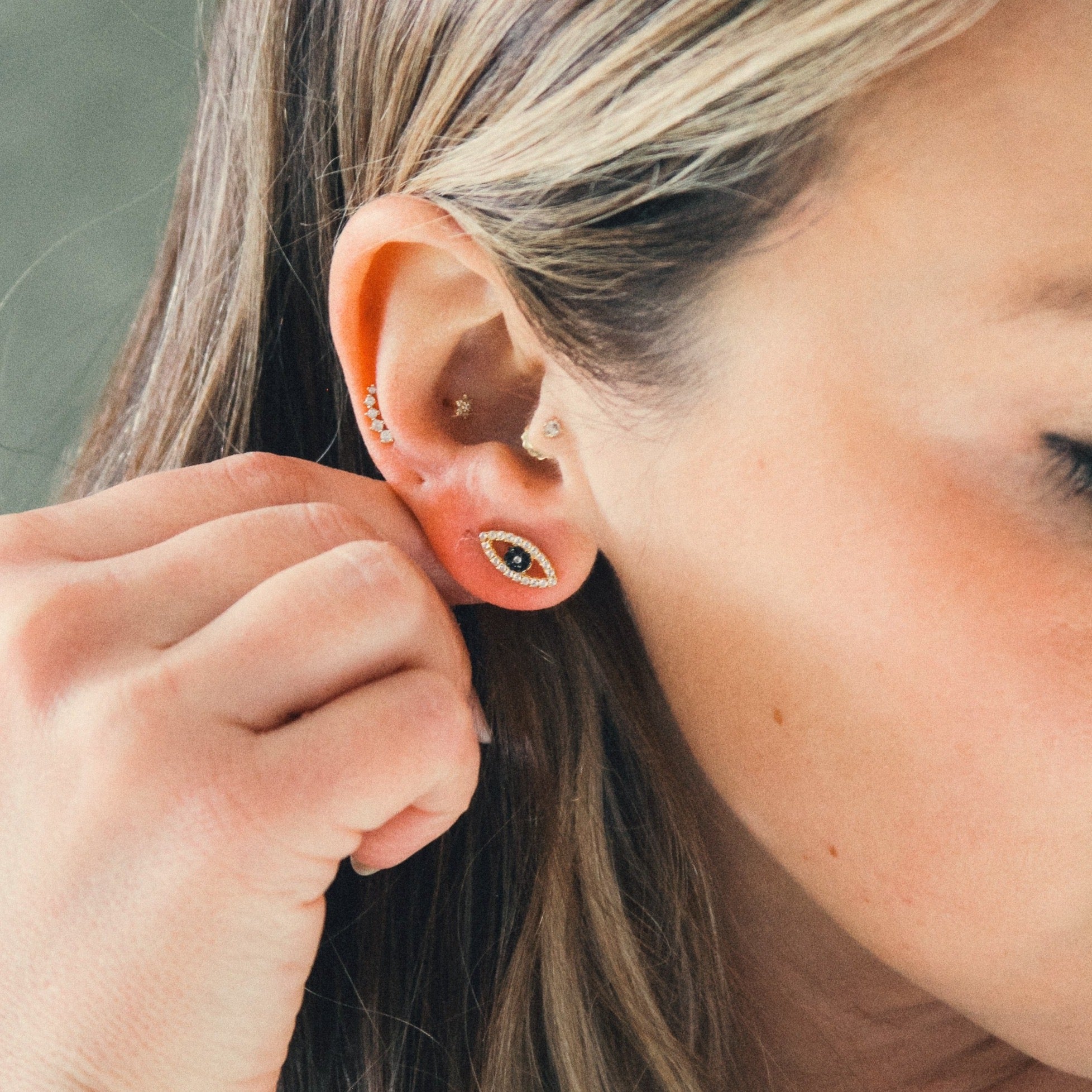 EVIL EYE STUD EARRINGS