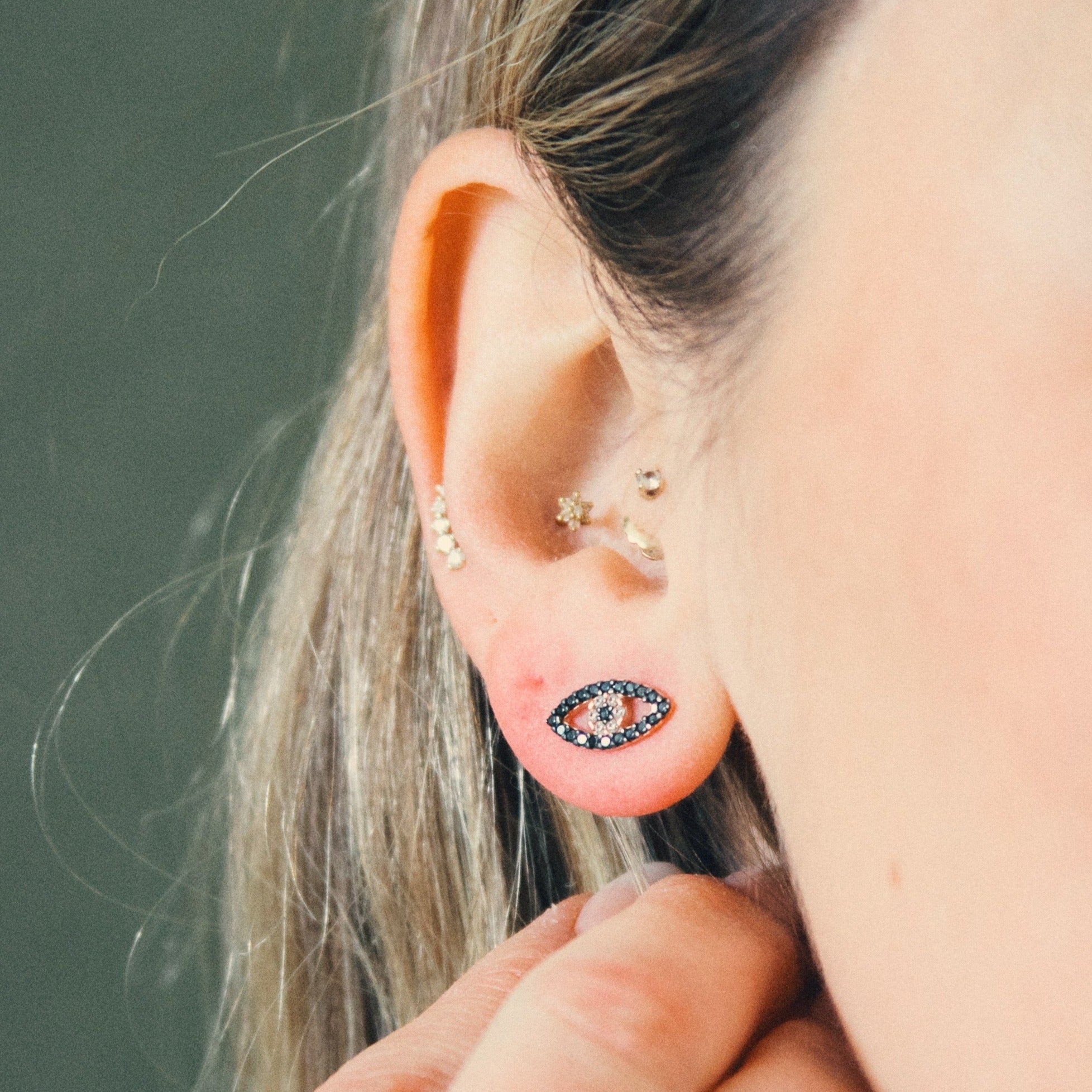 EVIL EYE STUD EARRINGS