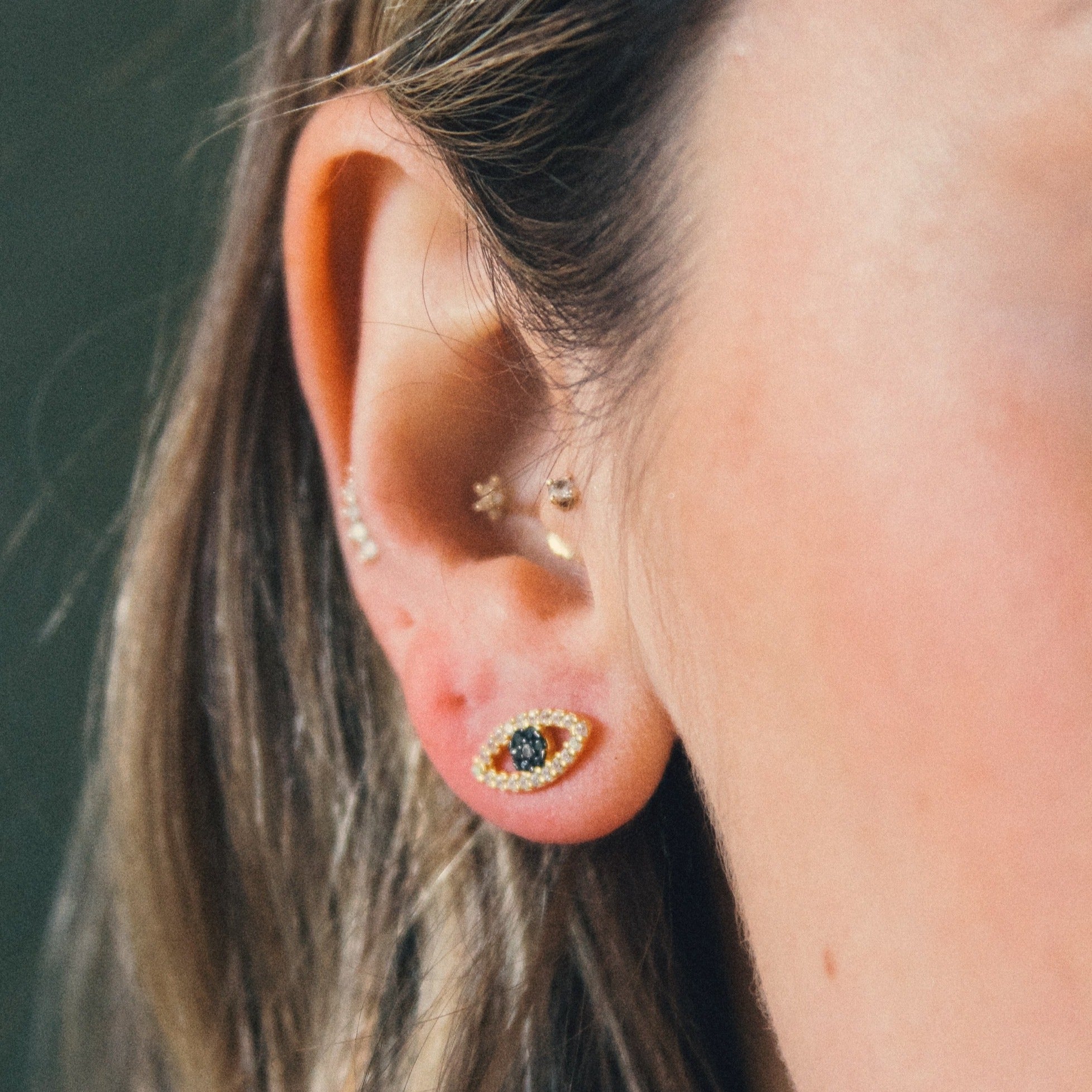 EVIL EYE STUD EARRINGS