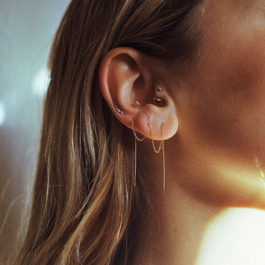 CHAIN THREADER EARRING
