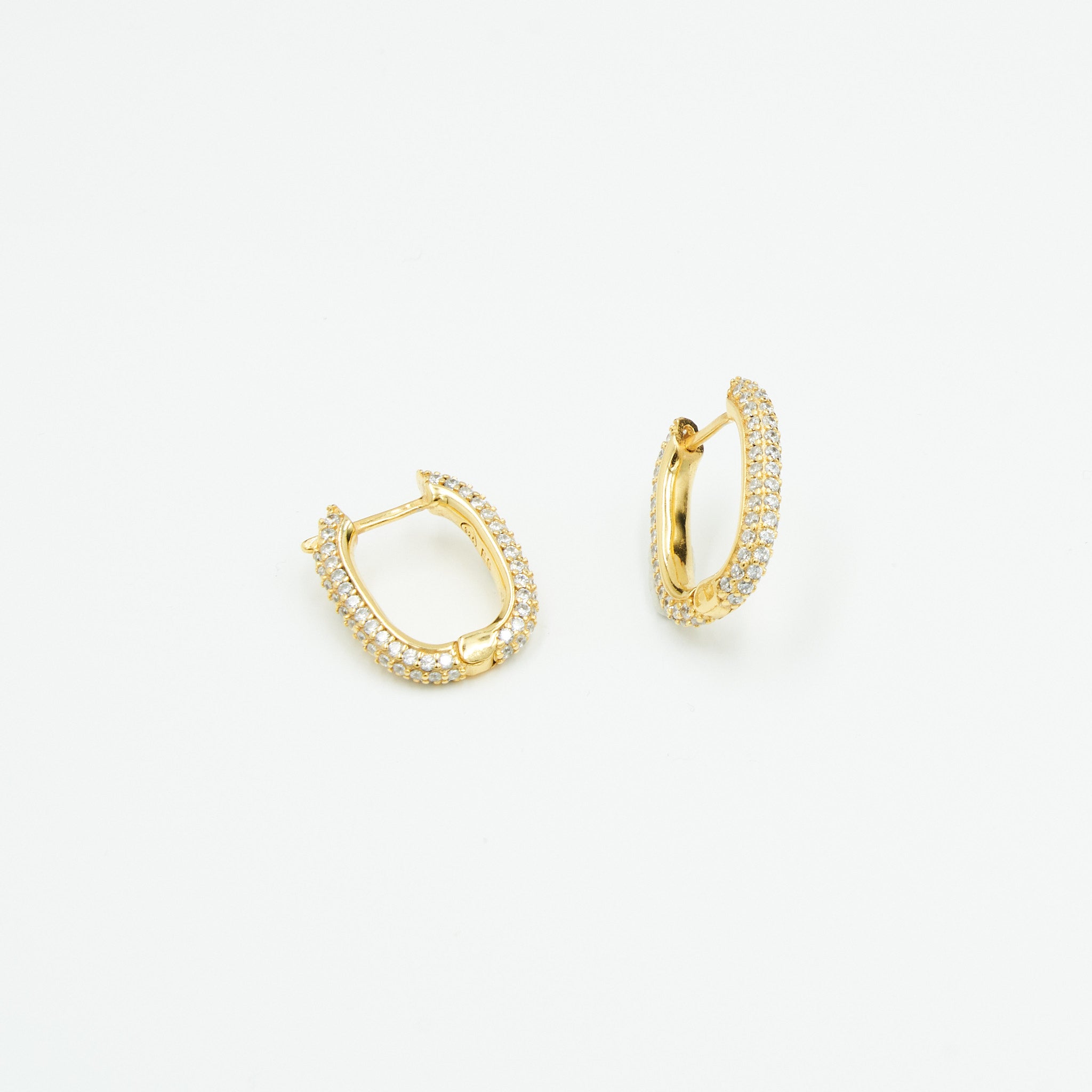 PAVE SQUARE HOOPS