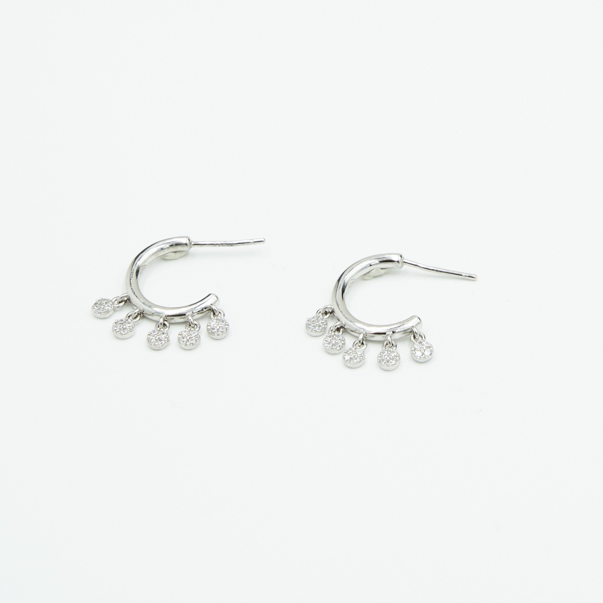 PAVE SHAKER HOOPS (SILVER)